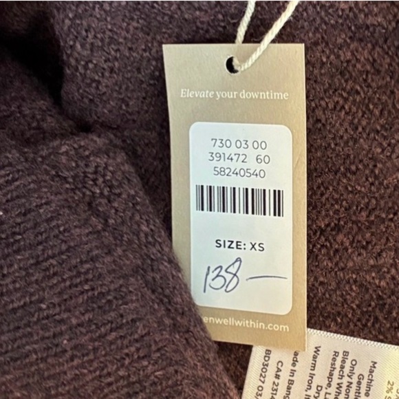 NWT Haven Well Within Organic Cotton Blend Pintuck Wide Leg Pants Brown Sz XS - Picture 7 of 7